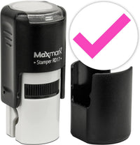 MaxMark round self-inking paw emoji stamp with blue ink