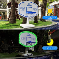 Pool Basketball Hoop, 34"x34"x42.2" Oversized Pool Toys with 2 Balls/Nets/Pump for Poolside Water - Snow-white - image 2