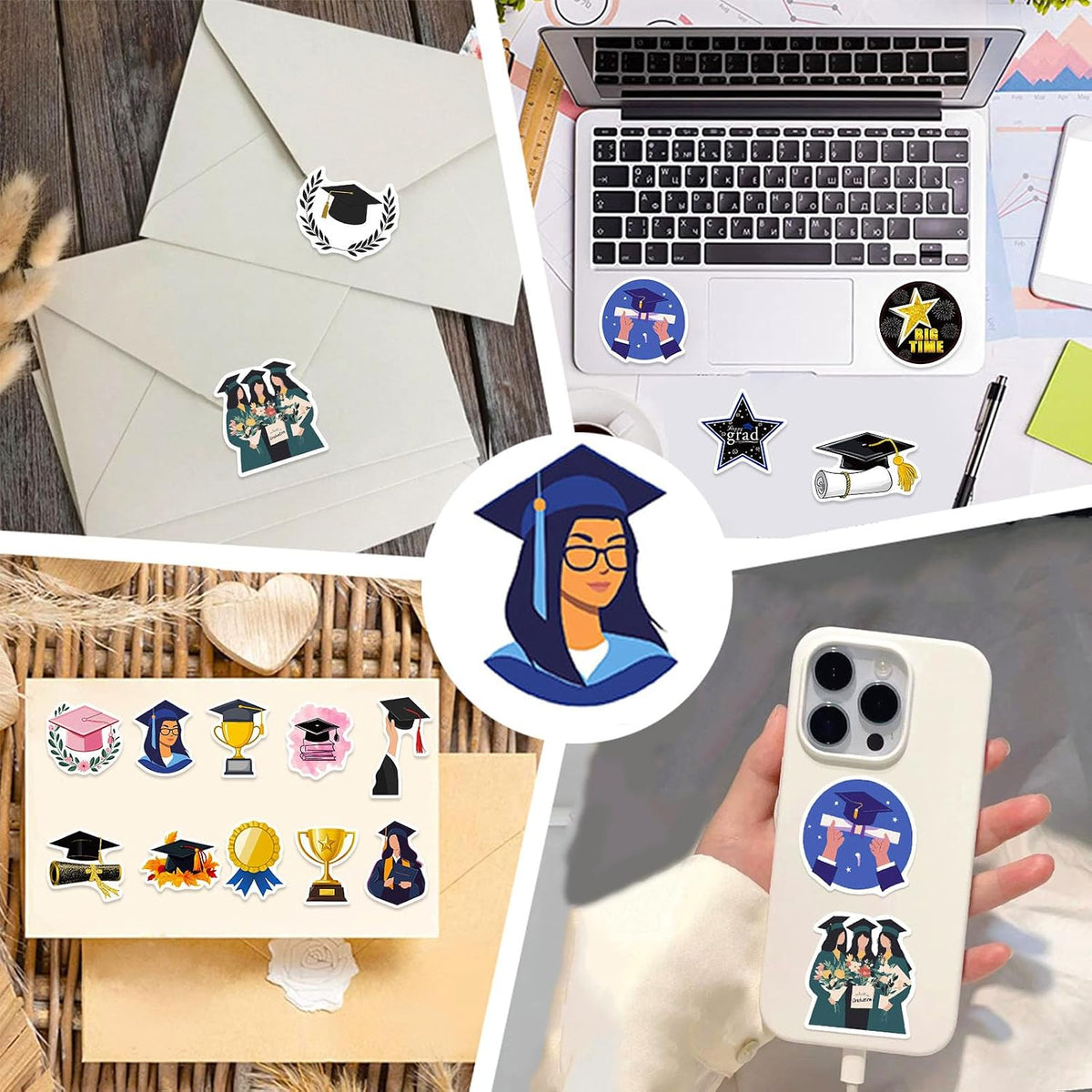 100PCS Vintage Christmas Stickers - Graduation Stickers - image 4