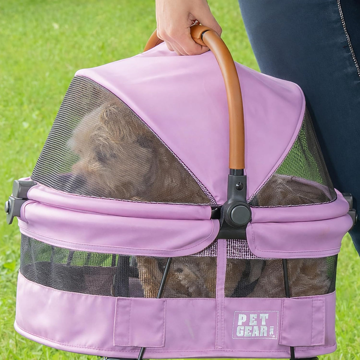 Pet Gear No-Zip View 360 Pet Carrier & Car Seat, 15" - Light Pink / 15.5"L x 12.5"W x 15.5"H