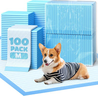 Powools Puppy Pads, Super Absorbent, Spill-Proof - 22" × 22" - 100 Packs