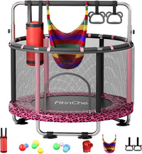 55" Toddler Mini Trampoline for Kids - Leopard