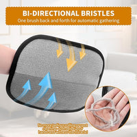 2PCS Electrostatic Pet Grooming Gloves, Reusable Hair Remover for Dog Cat Fur on Clothes Furniture Car Seat/Five Fingers/Black