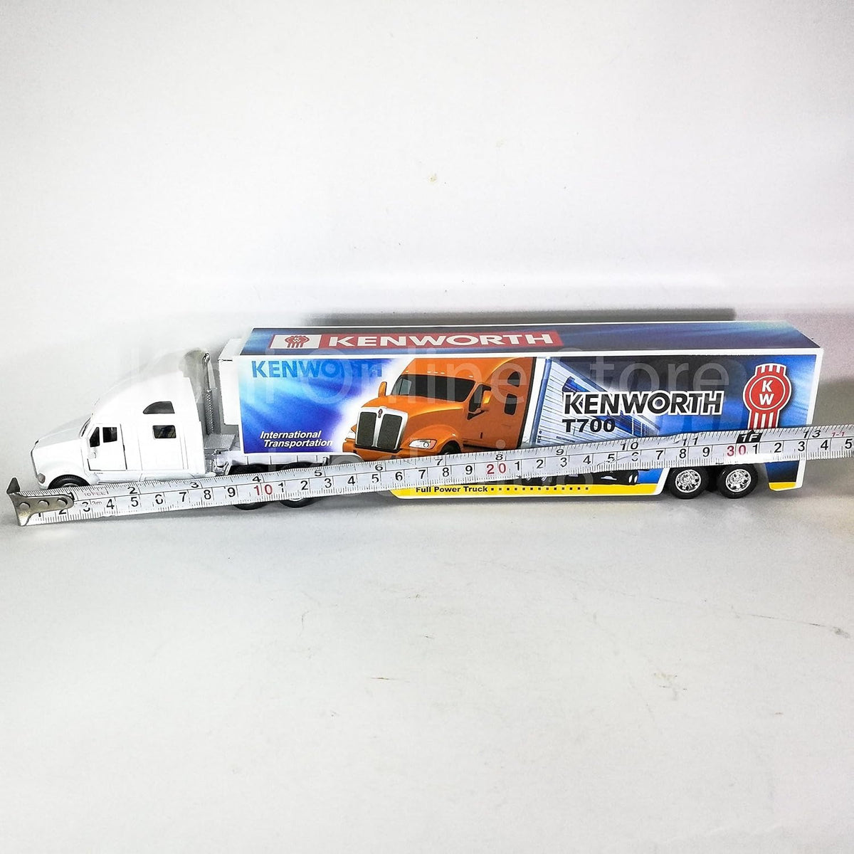 KiNSMART Kenworth T700 Container Truck, 1:68 Scale - White With Decals - image 4