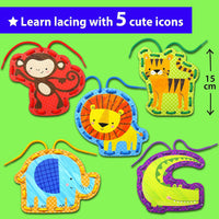 KRAFUN Princess, Unicorn & Mermaid Lacing Cards Age 3+ - Safari - Standard - image 3