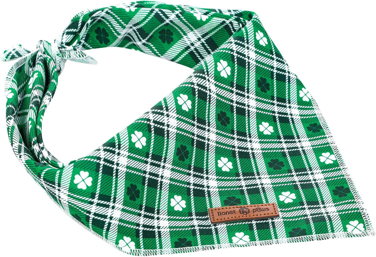 Lionet Paws Spring Daisy Dog Bandana Washable Cotton Handkerchief - St Patrick's Day / Small (Pack of 1) - image 4