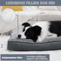 Large Plush Dog Bed for Crate with Washable Cover, 35x22 - 35.0"L x 22.0"W x 3.0"Th (Pack of 2) / Grey - image 3