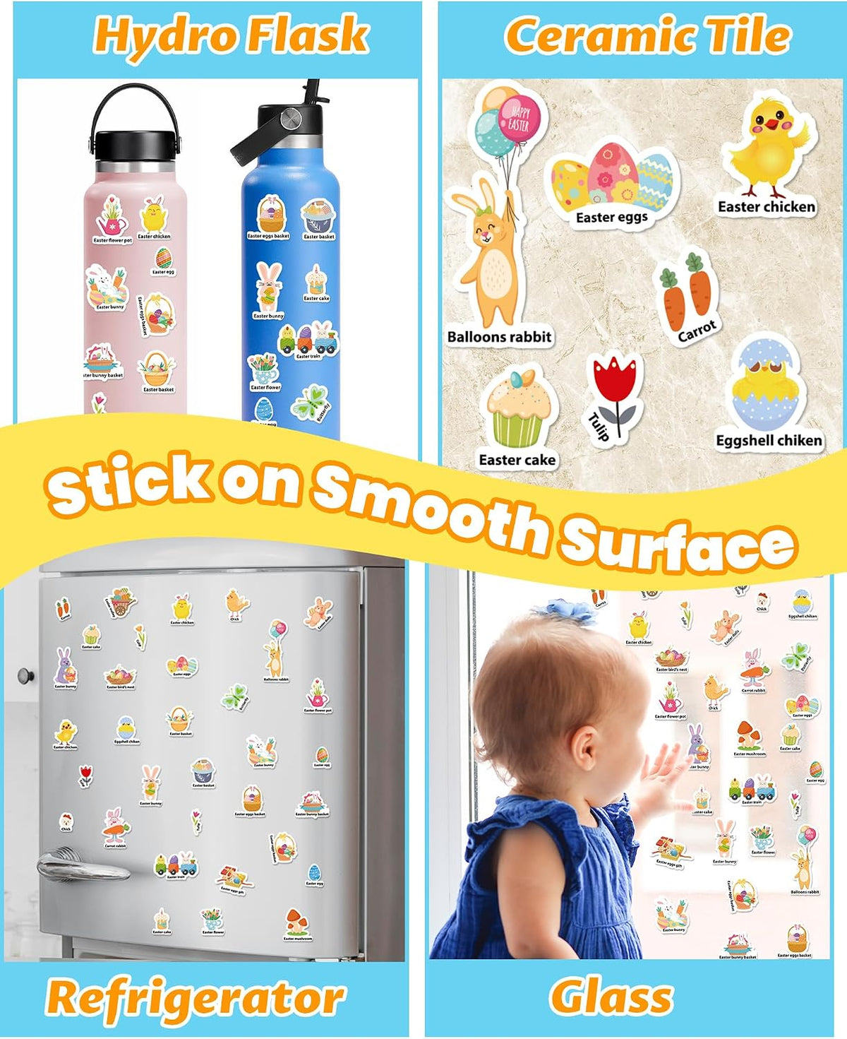 Walenced Reusable Sticker Book, Stickers for Kids - Easter - image 4