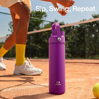 Insulated Water Bottle with Straw Stainless Steel Water Bottle, Leak-Proof, BPA-Free, Double Wall Vacuum Keeps Cold for 24 Hours for Sports, Travel, School (26 oz, Bright Magenta)