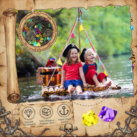 Hanaive 150 Pcs Plastic Pirate Gold Coins Fake Gems Set - Bronze / Novel Style - image 2