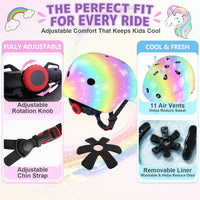 Unicorn Catcher Kids Helmet and Knee Pads Set - Rainbow / Small: 3-8 year - image 4