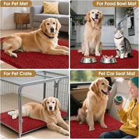 IM HOME 48" x 38" Red Dog Door Mats for Muddy Paws, Chenille Absorbent Dog Mat, Non Slip Heavy Mud Mat for Dogs, Soft Pet Bed Mat for Entryway, Mud Paws, Inside Floor