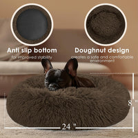 Hoewina Dog & Cat Bed for Indoor Cats - Coffee / 24.0"L x 24.0"W x 8.0"Th - image 3