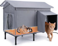 Heated Outdoor Cat House Weatherproof - 23.6 x 12.2 x 20.8