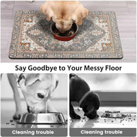 Dog Food Mat for Floors, Absorbent Pet Cat Food Bowl Mat - Bohemia 2 / 27"L x 17"W - image 3