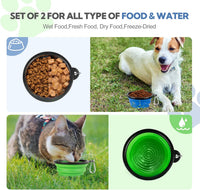 Collapsible Dog Bowl for Travel - Small / Blue+Green - image 2