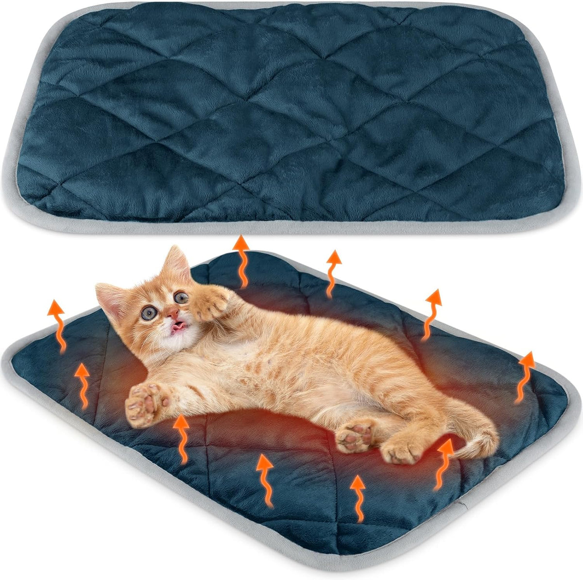 2 Pack Self Warming Cat Bed Thermal Pet Mat - 16 x 20 inches / Blue