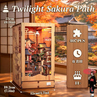 Fsolis Book Nook Kit Booknook Bookshop - Twilight Sakura Path - image 2