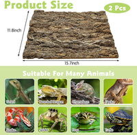 10PCS Cork Tile Background Bark 7.9”Lx7.9”W Reptile Tank Background - 2PCS - 15.7" x 11.8" - image 2