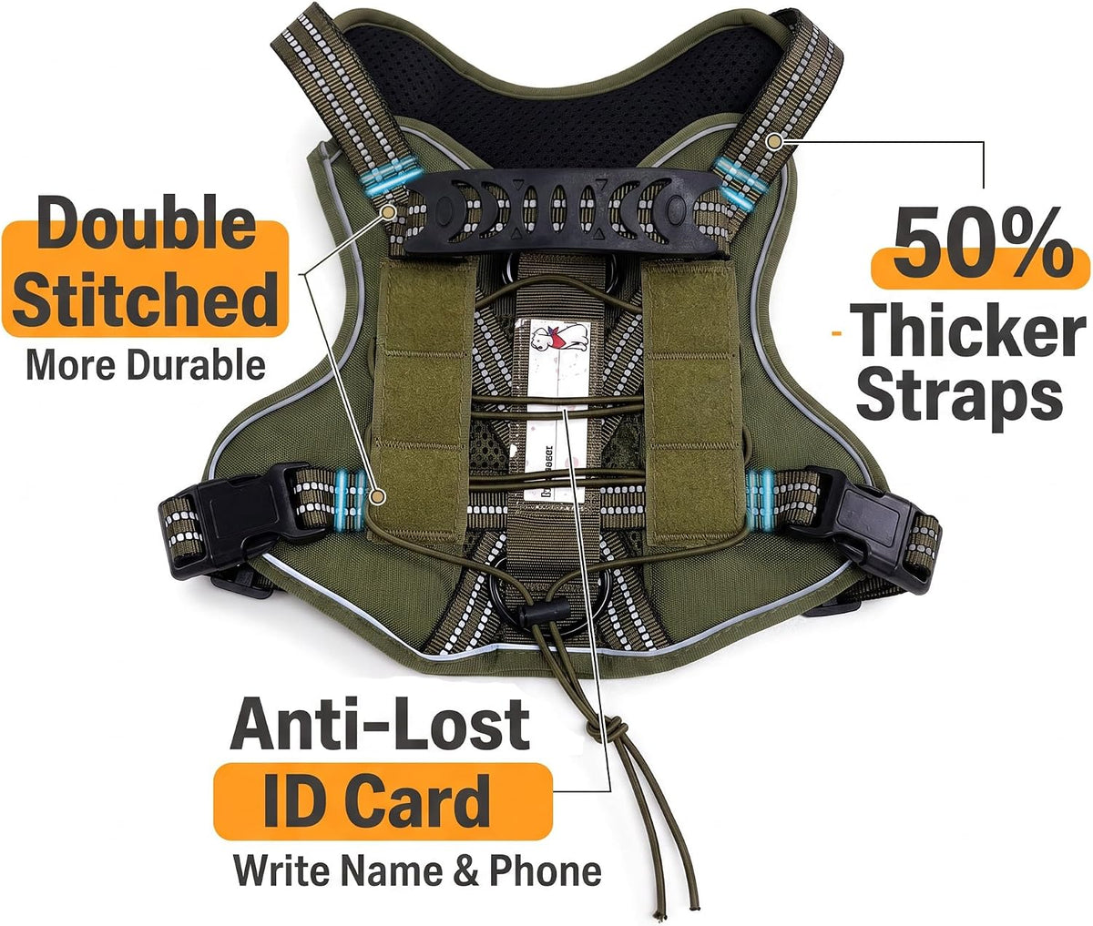 Dog Harness and Leash Set for Large Dogs - Army Green / S - image 4