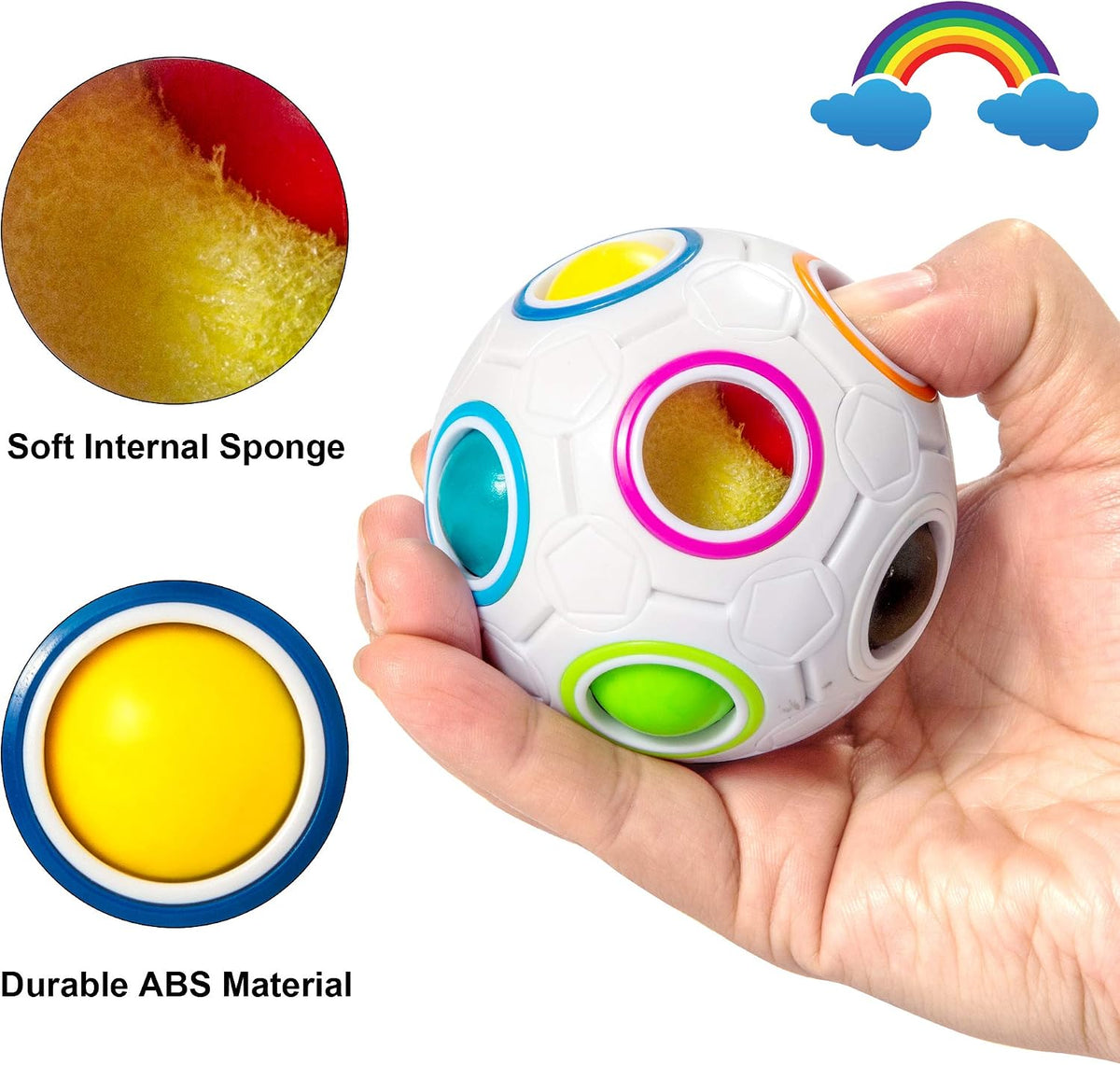 Vdealen Magic Rainbow Puzzle Ball - White - image 3