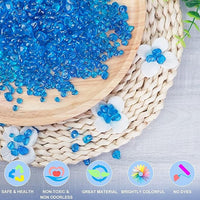 Keedolla Fish Tank Rocks Beads Aquarium 0.93LB, Clear Glass Pebbles Stones Gravel for Vases Fillers, Garden, Aquarium, Betta Fish Turtle Tank, Succulent Plants Decor - Sea Blue