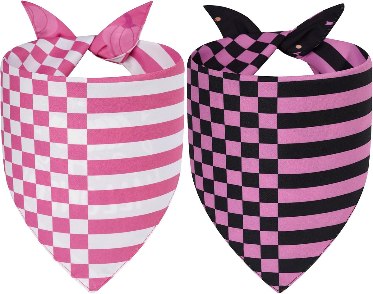 Halloween Dog Bandanas Pink Black XLarge 2PCS - Hween-26-pink black / Small - image 2
