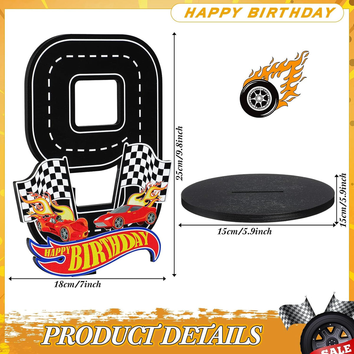 MiniInflat Race Car 5th Birthday Number Sign Centerpiece Race Car - 9th - image 2