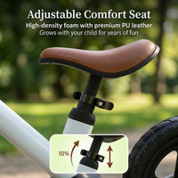 Toddler Balance Bike for 3-5 Year Old 12” No Pedal Training Bike Toys - Bk271-white - image 3