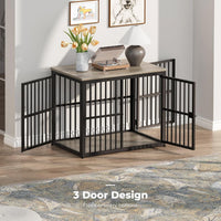 Lyromix 48'' XXL Dog Crate Furniture with 3 Doors for Large Dogs – Essentials for Dogs - Ancient gray / 33.1"L x 22.1"W x 26.0"H - image 3