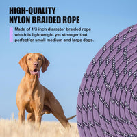 Long Dog Leash Reflective Rope Training Lead 15ft 30ft 50ft Check Cord – Essentials for Dogs - Light Purple / 15ft x 3/8inch - image 2