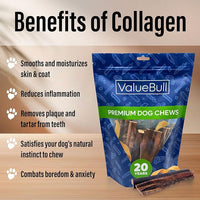 ValueBull Collagen Sticks for Dogs, Varied Shape & Size Chews, Natural Long-Lasting Dog Treats, 5 Pound Bulk Pack - Supports Joints, Skin & Coat with Chondroitin & Glucosamine