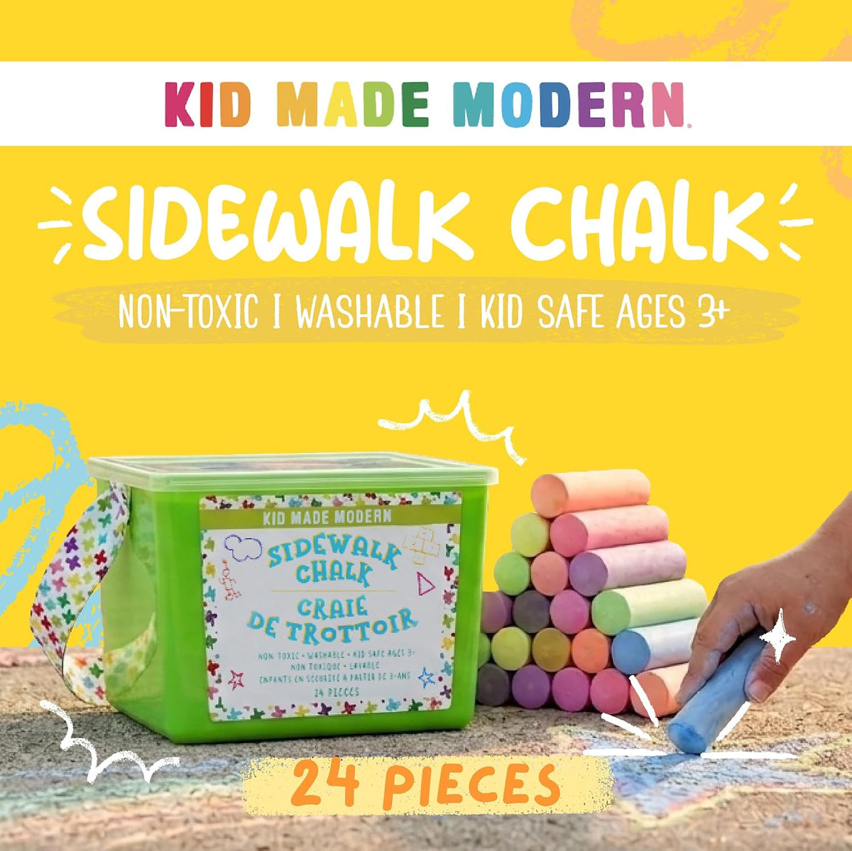 Kid Made Modern Non Toxic Sidewalk Chalk Bucket - 24 - image 2
