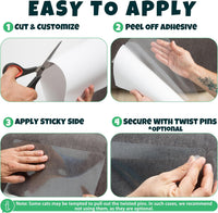 Anti Cat Scratch Furniture Protector, Heavy-Duty - 12-Pack + 60 Pins - image 3