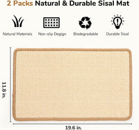 FUKUMARU Cat Scratcher Mat - Beige-2 Packs-19.6 x 11.8 Inch - image 2