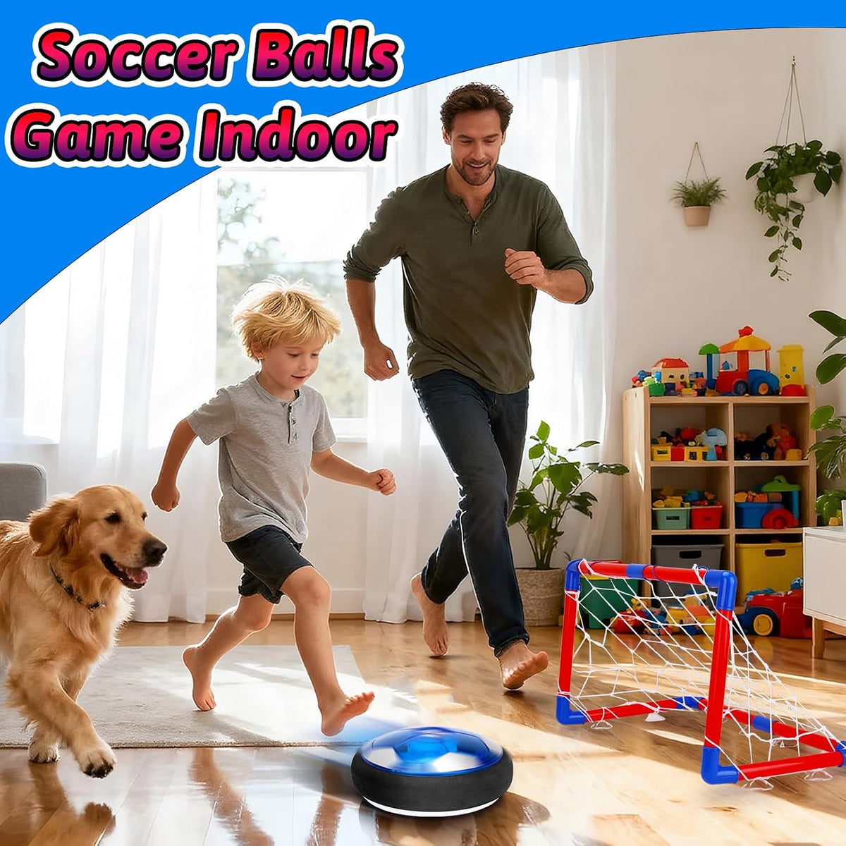 3 In 1 Hover Soccer Ball Hockey Set Birthday Gift for 3 4 5 6 Year - image 4
