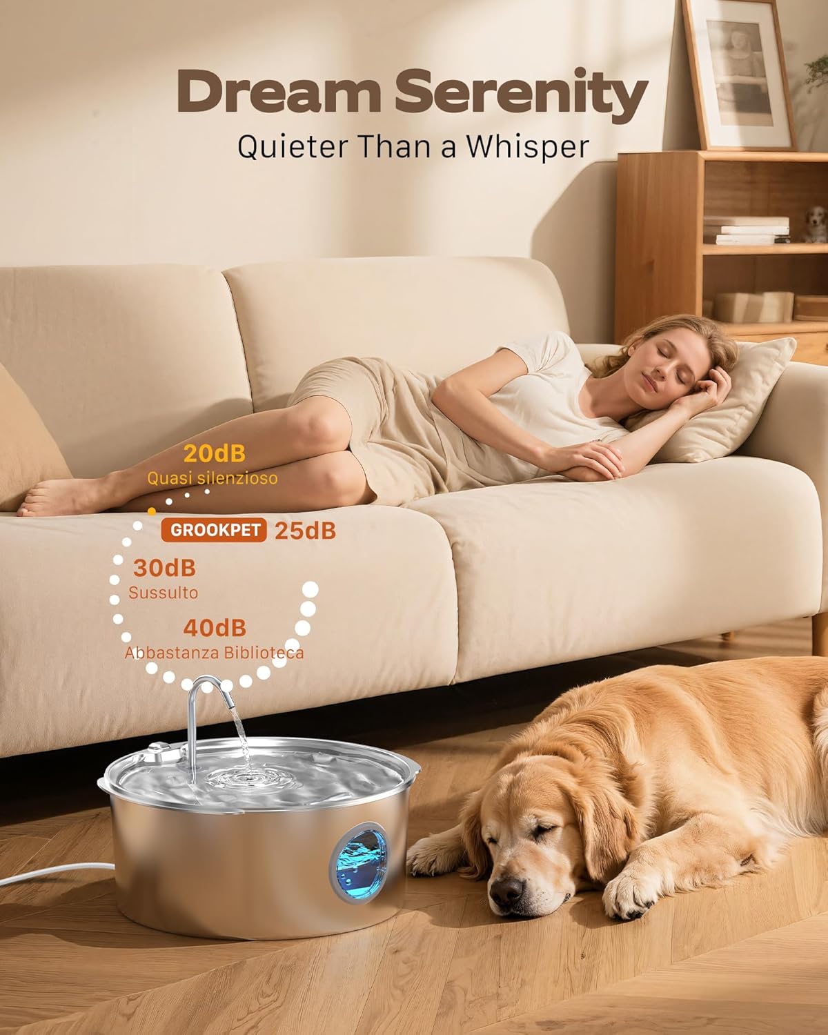 Dog Water Fountain for Large Dogs: Stainless Steel Dog Fountain Water - Dog Fountain - image 2