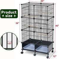 Upgraded Encrypted Metal 46-Inch Bird Cage for Parrot Parakeets – Essentials for Birds - 24"L x 12"W x 46"H - image 2