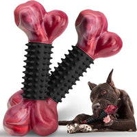 Tough Dog Toys for Aggressive Chewers: Beef Flavored Long Lasting Dog - 2 PC-Bacon-Black