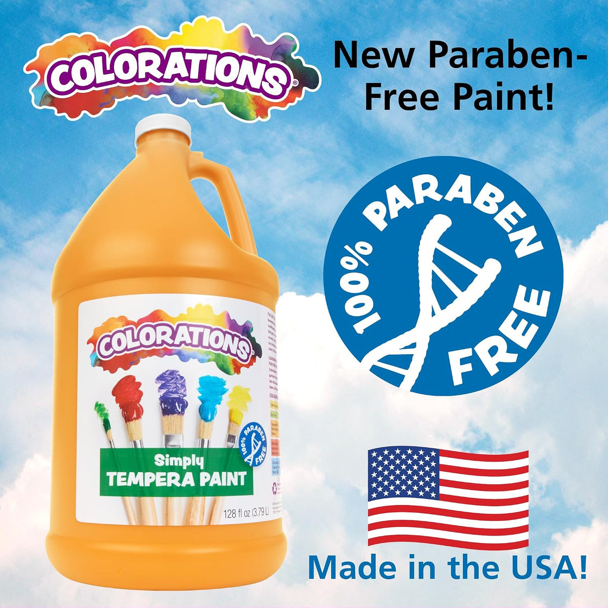 Colorations washable white tempera paint, paraben-free 1 gallon size - view 19