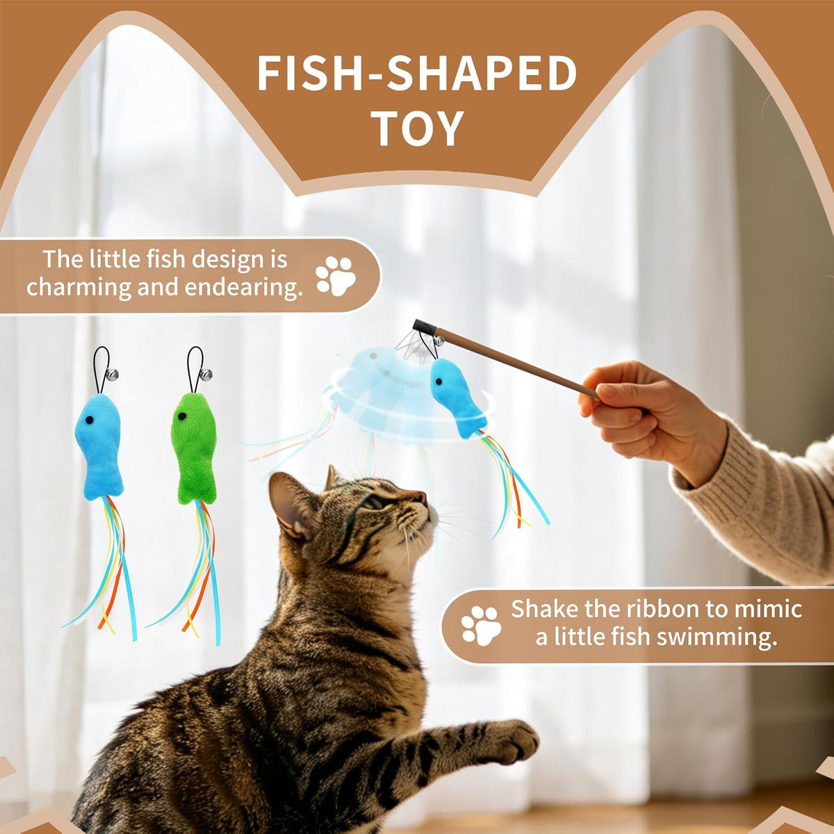 Upgraded 2.36 Inch Large Interactive Cat Toys Ball for Indoor Cats - Multicolor - image 3