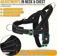 SlowTon No Pull Dog Harness and Leash Set, Heavy Duty - Black / Large - image 2