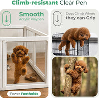 FXW AuraSpace Clear Acrylic Indoor Dog Playpen, 24" H - White / 24"H / 12 Panels - image 2