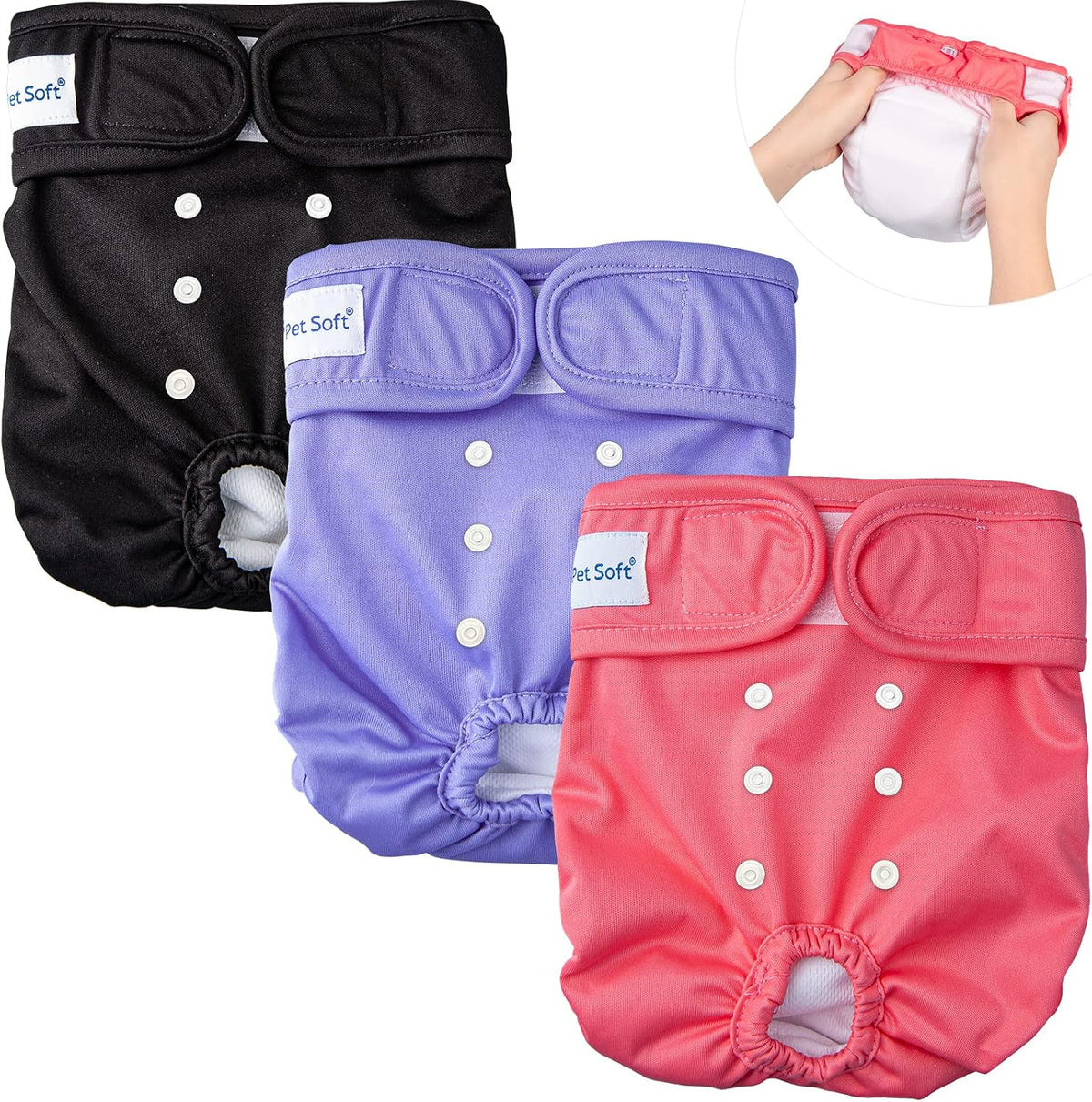 Pet Soft Washable Female Diapers Female Dog Diapers - Sprightly / Small:10''-14''