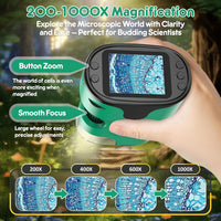 Kids Digital Microscope Science Gift: Complete STEM Toy Kit for Ages - Green - image 2