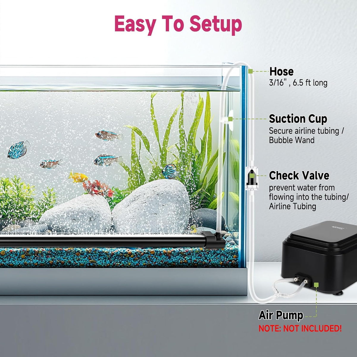 hygger Aquarium Bubble Curtain Wall - 7.9-IN Long - image 4
