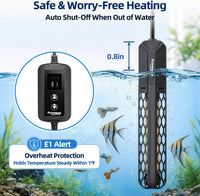 FREESEA Adjustable Aquarium Heater 20-50Gal: 200W 64-95°F Precise - 100W(10-20gallon) - image 4
