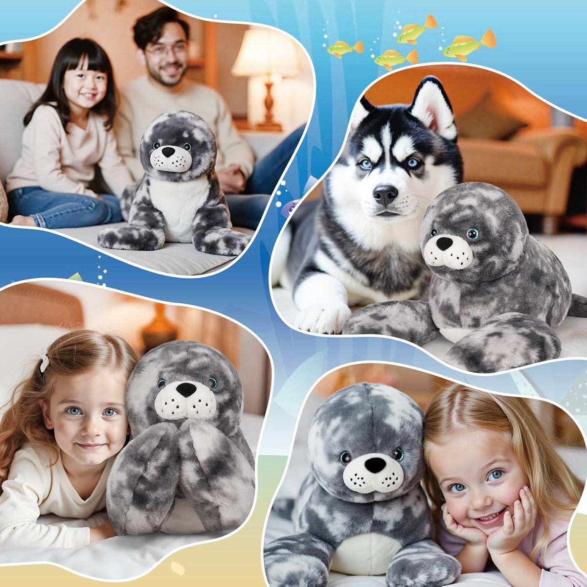 Niuniu Daddy Weighted Stuffed Animals - 3.3 Pounds / Seal / Ocean - image 4