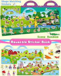 Walenced Reusable Sticker Book, Stickers for Kids - Fairy+Farm+Animal - image 3