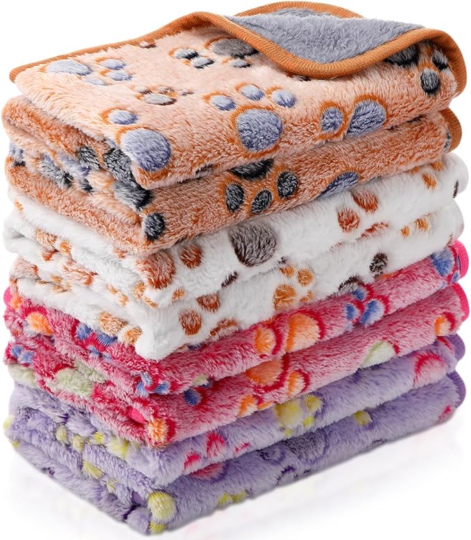 Reginary 4 Pcs Waterproof Guinea Pig Blankets Washable Small Animal Fleece Bedding Absorbent Guinea Pig Cage Liners Reusable Pet Pee Pad Sleep Mat for Hamster Ferret